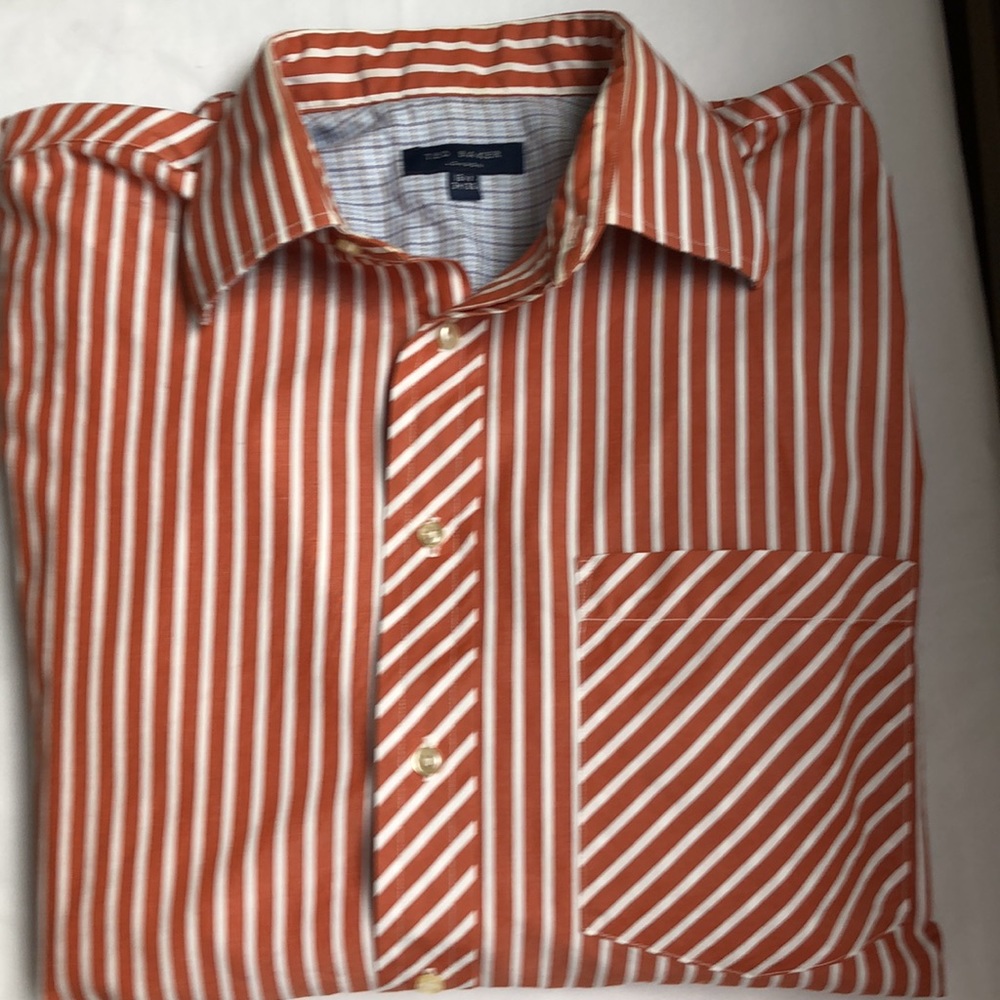 Ted Baker Long Sleeve Button Down Mens Shirt Large Vertical Stripe Size 16.5